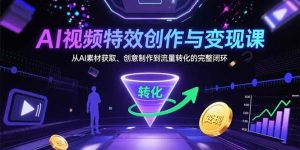 (15587期)AI视频特效创作与变现课:从AI素材获取、创意制作到流量转化的完整闭环-泰戈创艺资源库