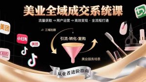 (15650期)美业全域成交系统课程:帮助美业从业者打通从流量获取到高效变现全流程-泰戈创艺资源库