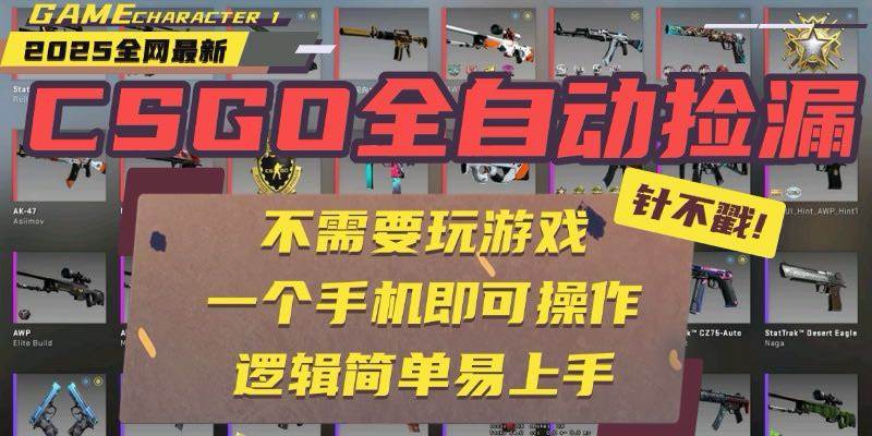 (15679期)CSGO自动捡漏项目,最新玩法,不用挂机不用玩游戏,一个手机即可操作。…-泰戈创艺资源库