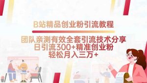 （15696期）B站精品创业粉引流教程，团队亲测有效全套引流技术分享，日引流300+精…-泰戈创艺资源库