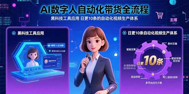 （15699期）AI数字人自动化带货全流程：黑科技工具应用 日更10条的自动化视频生产体系-泰戈创艺资源库