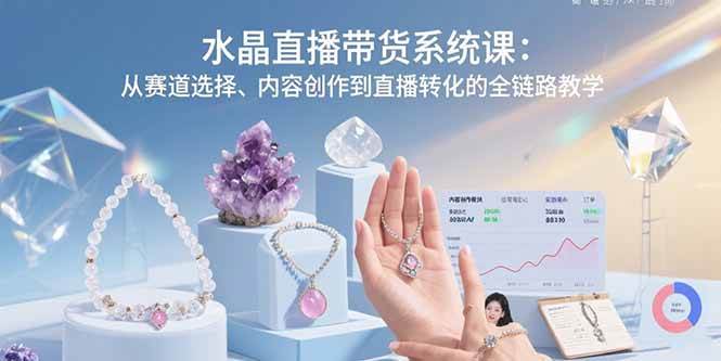(15721期)水晶直播带货系统课:从赛道选择、内容创作到直播转化的全链路教学-泰戈创艺资源库