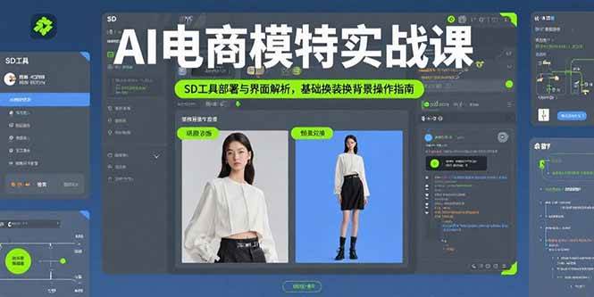 (15722期)AI电商模特实战课,SD工具部署与界面解析,基础换装换背景操作指南-泰戈创艺资源库