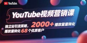 (15740期)YouTube视频营销课,独立站引流策略,2000+播放量转化68个优质客户-泰戈创艺资源库