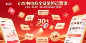 (15751期)小红书电商全链路运营课:涵盖30+实操单元,实现从开店到爆款账号完整闭环-泰戈创艺资源库