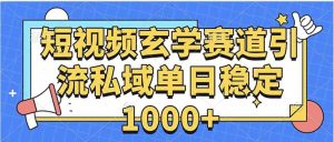 （15759期）玄学赛道引流私域变现单日稳定1000+教程-泰戈创艺资源库