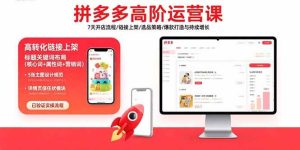 （15761期）拼多多高阶运营课：7天开店流程/链接上架/选品策略/爆款打造与持续增长-泰戈创艺资源库