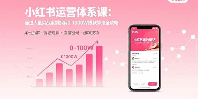 （15792期）小红书运营体系课：通过大量实战案例拆解0-1000W爆款算法全攻略-泰戈创艺资源库