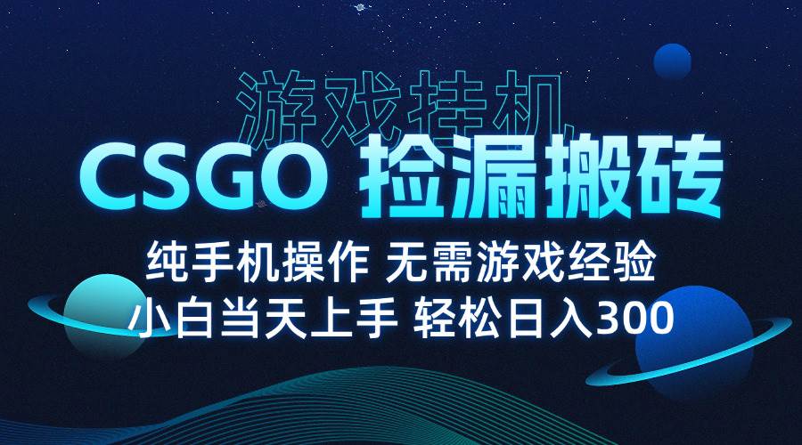 （15820期）8月最新游戏搬砖，CSGO纯挂机，不需要玩游戏，实现真挂机，月入1W+-泰戈创艺资源库