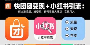 (15877期)快团团变现+小红书引流:解决没流量、难变现、缺帮卖三大痛点 实现月入3w+-泰戈创艺资源库