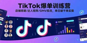 (15920期)TikTok爆单训练营,店铺搭建/达人矩阵/GMV投流,单日破千单实操-泰戈创艺资源库