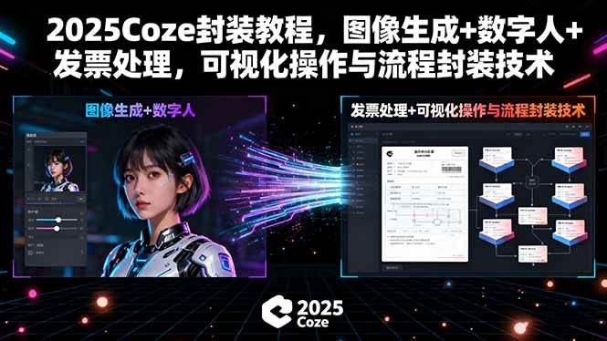 （15980期）2025Coze封装教程，图像生成+数字人+发票处理，可视化操作与流程封装技术-泰戈创艺资源库