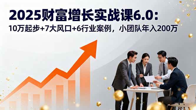 （16004期）2025财富增长实战课6.0：10万起步+7大风口+6行业案例，小团队年入200万-泰戈创艺资源库