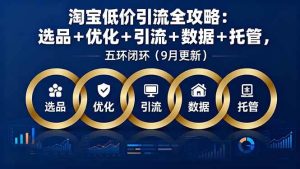 （16009期）淘宝低价引流全攻略：选品＋优化＋引流＋数据＋托管，五环闭环（9月更新）-泰戈创艺资源库