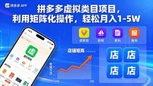 (16025期)拼多多虚拟类目项目,利用矩阵化操作,轻松月入1-5W-泰戈创艺资源库