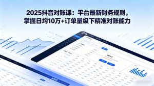 （16030期）2025抖音 对账课：平台最新财务规则 掌握日均10万+订单量级下精准对账能力-泰戈创艺资源库