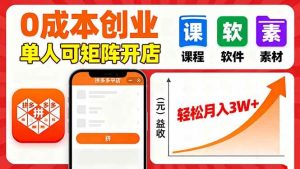 （16047期）拼多多虚拟电商，0成本，单人可矩阵开店，轻松月入3W+-泰戈创艺资源库