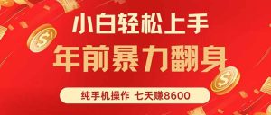 (16080期)七天狂赚8600,小白纯手机操作,日入1000+-泰戈创艺资源库