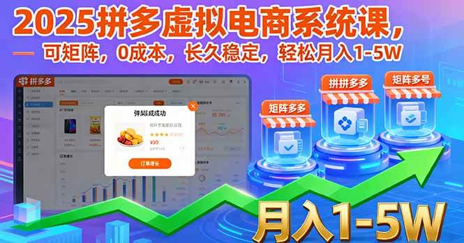 （16088期）2025拼多多虚拟电商系统课，可矩阵，0成本，长久稳定，轻松月入1-5W-泰戈创艺资源库
