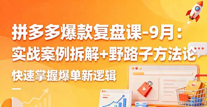 （16176期）拼多多爆款复盘课-9月：实战案例拆解+野路子方法论，快速掌握爆单新逻辑-泰戈创艺资源库