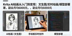 (16222期)Krita AI绘画从入门到变现:文生图/实时绘画/模型部署,副业月均6000元-泰戈创艺资源库