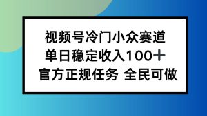 （16234期）视频号小众赛道，单日稳定收入100+，适合所有人-泰戈创艺资源库