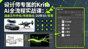 （16245期）设计师专属的Krita AI全流程实战课：涵盖实时手绘/场景融合/2D转3D/等等-泰戈创艺资源库