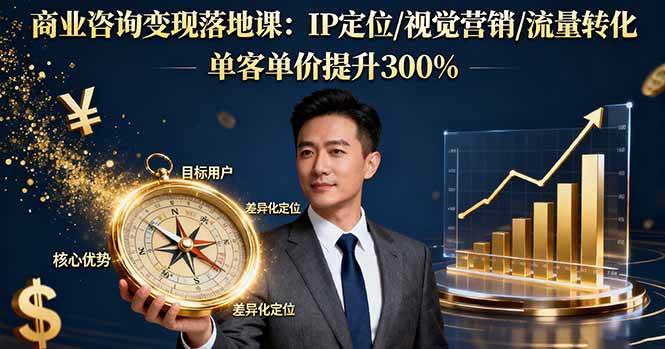 （16249期）商业咨询变现落地课：IP定位/视觉营销/流量转化，单客单价提升300%-泰戈创艺资源库