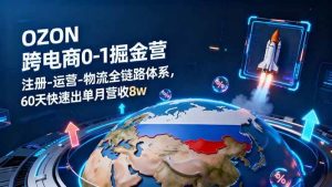 (16277期)OZON跨境电商0-1掘金营:注册-运营-物流全链路体系,60天快速出单月营收8w-泰戈创艺资源库