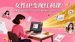 (16294期)女性IP变现红利课:从赛道分析到商业闭环,手把手教IP孵化,年利润100万-泰戈创艺资源库