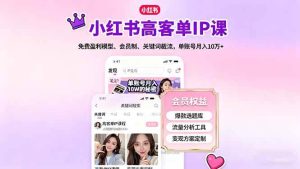 (16295期)小红书高客单IP课,免费盈利模型、会员制、关键词截流,单账号月入10万+-泰戈创艺资源库