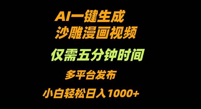 （16320期）AI一键生成沙雕动漫视频，只需5分钟，小白轻松日入1000+-泰戈创艺资源库