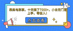 (16373期)靠卖电影票,十天搞了7000+,小白无门槛上手,零投入!-泰戈创艺资源库