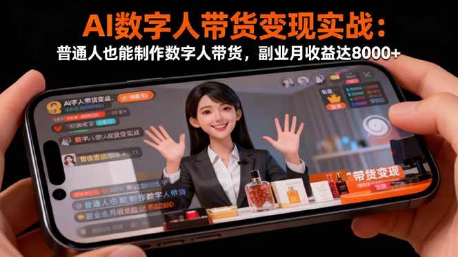 （16377期）AI数字人带货变现实战：普通人也能制作数字人带货，副业月收益达8000+-泰戈创艺资源库