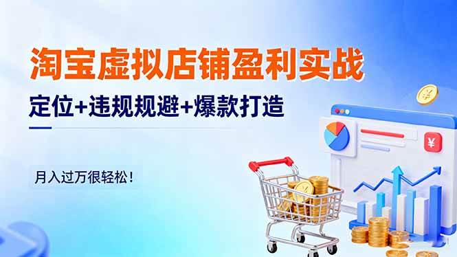（16387期）淘宝虚拟店铺盈利实战：定位+违规规避+爆款打造，月入过万很轻松！-泰戈创艺资源库