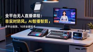 （16414期）全平台无人直播课程：非实时防风＋AI智播智剪＋多平台矩阵，10月全套技术-泰戈创艺资源库