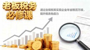 (16426期)老板税务必修课,通过合规税筹实现企业年省税百万级,提升税务免疫力-泰戈创艺资源库