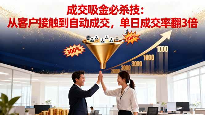 （16432期）吸金成交营销必杀技：从客户接触到自动成交，单日成交率翻3倍-泰戈创艺资源库