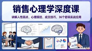 (16456期)销售心理学深度课,讲解人性弱点、心理操控、成交技巧,36个密码实战应用-泰戈创艺资源库