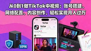 （16461期）从0到1做TikTok中视频：账号搭建、网络配置、内容创作，轻松实现月入过万-泰戈创艺资源库