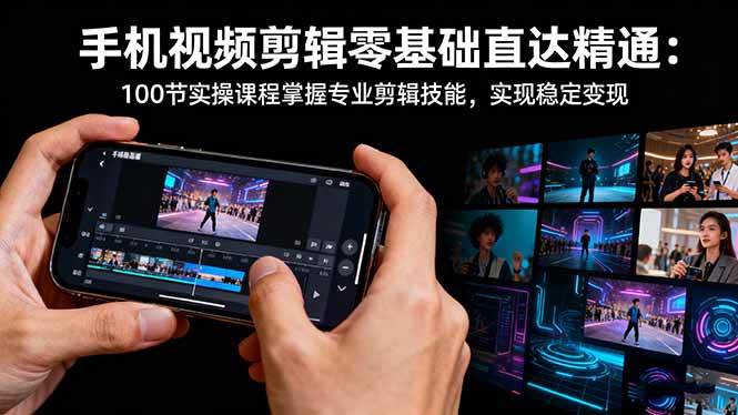 （16466期）手机视频剪辑零基础直达精通：100节实操课程掌握专业剪辑技能，实现稳…-泰戈创艺资源库
