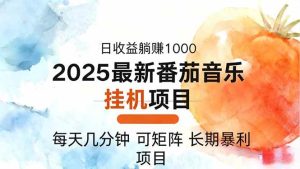 (16491期)2025年最新番茄音乐人挂机项目,每天几分钟,月入1000+,可矩阵,一台…-泰戈创艺资源库