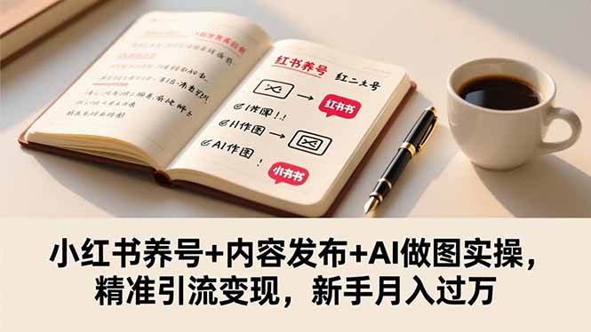 （16498期）小红书养号+内容发布+AI做图实操，精准引流变现，新手月入过万-泰戈创艺资源库