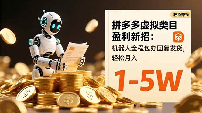 （16529期）拼多多虚拟类目盈利新招：机器人全程包办回复发货，轻松月入 1-5W-泰戈创艺资源库