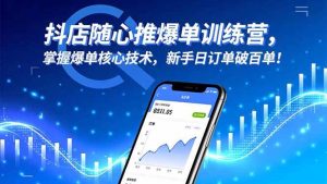 （16526期）抖店随心推爆单训练营，掌握爆单核心技术，新手日订单破百单！-泰戈创艺资源库