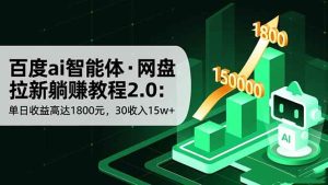 (16565期)百度ai智能体·网盘拉新躺赚教程2.0:单日收益高达1800元,30收入15w+-泰戈创艺资源库