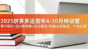 (16642期)2025拼多多运营年4-10月特训营:暴力起店+强付费策略+活动爆流+突破运营瓶颈,干货拉满-泰戈创艺资源库