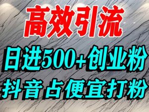 （16679期）怎么打创业粉？抖音利用占便宜心理引流创业粉，单人日引500+精准流量-泰戈创艺资源库