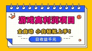 (16692期)全自动游戏项目,日收益1000+,可批量,小白轻松上手!-泰戈创艺资源库