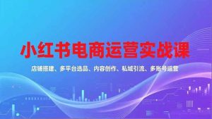 (16695期)小红书电商运营实战课,店铺搭建、多平台选品、内容创作、私域引流、多账号运营等玩法-泰戈创艺资源库